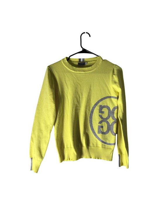 G/Fore Sweaters - G/Fore Yellow Gray Large Logo Side Crewneck Sweater Womens Size Medium